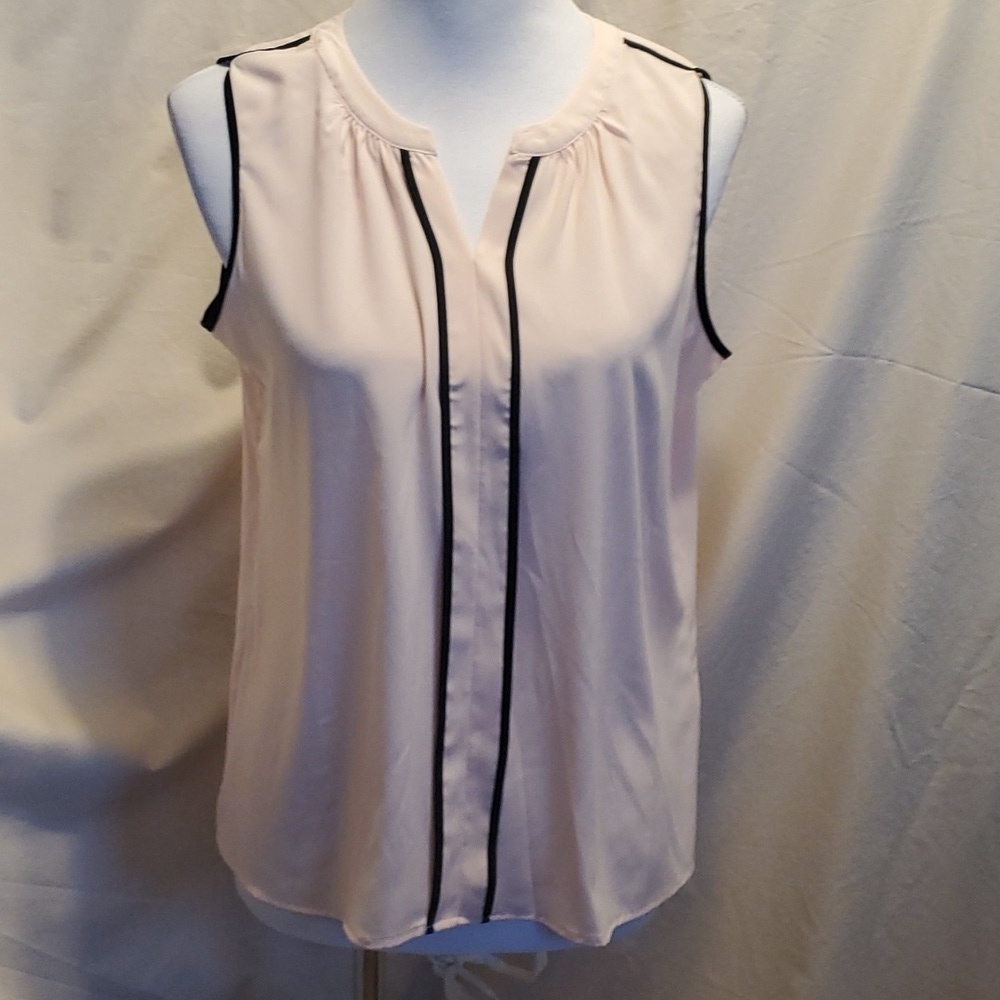 Calvin Klein Dusty Pink and Black Blouse SZ MD